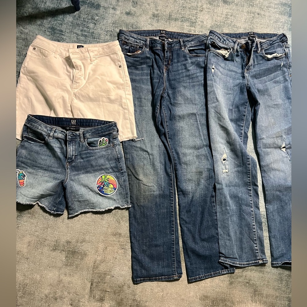 GAP KIDS Denim - 2 jeans & 2 jean shorts - size 18 girls